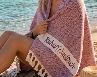 Personalisiertes Strandtuch zum Ruhestand  Saunatuch zur Rente, Badetuch zum Abschied, Geschenk zur Pension, Ruhest(r)andtuch,Rentengeschenk