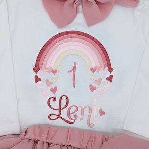 Rainbow birthday bodysuit birthday shirt personalized 1 2 3 4 5, top birthday outfit first year | Children's gift t-shirt l