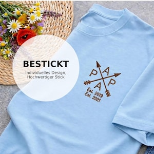 Papa besticktes Hoodie personalisiert Name und Jahreszahl, Vater Pulli Geschenk ,werdender Papa Ankündigung,Vatertag,OPA,DAD,Kapuzenpullover