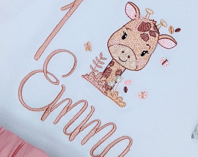 Giraffe Personalisiertes Geburtstagsshirt für Kinder l Oberteil Mädchen