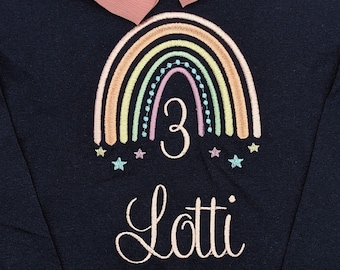Shirt Geburtstag Mädchen Regenbogen/ Geburtstagsshirt Regenbogen/ Geschenk Geburtstag Mädchen/