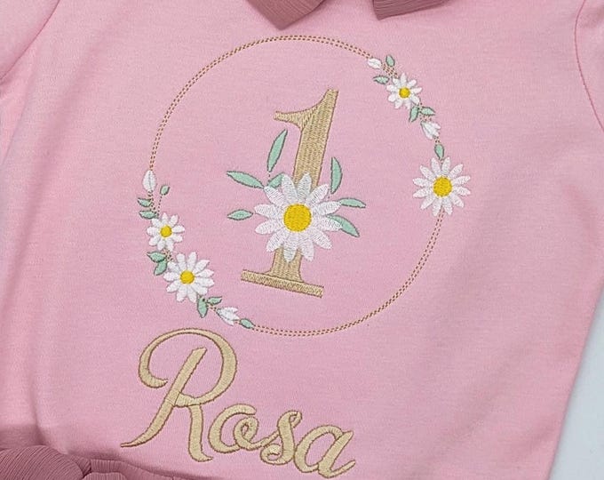 3. Geburtstagsshirt Mädchen mit Name und Zahl -1 2 3 , Geburtstagsparty Outfit Kindershirt, Erster Jahr Geschenk T-Shirt Langarmshirt