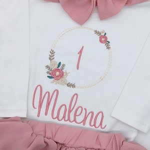 Flower birthday shirt girls Birthday shirt 4th l birthday outfit first year Gift tshirt 1, 2, 3, 4, 5 l top girls image 1