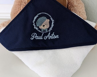 Kapuzenhandtuch Baby Kind Bär motiv Geschenk  Geburt Mädchen Junge Personalisiertes Kapuzenhandtuch bestickt mit Namen Weihnachtsgeschenk