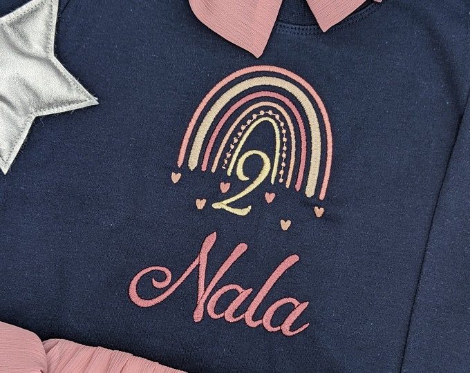 Shirt Geburtstag Mädchen Regenbogen/ Geburtstagsshirt Regenbogen/ Geschenk Geburtstag Mädchen/