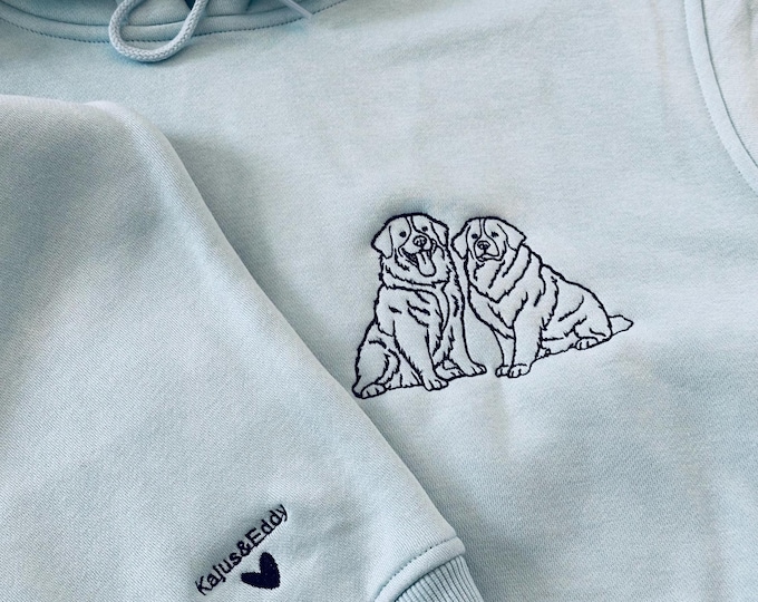 Individuell besticktes Haustier oberteile, personalisiertes Portrait-Sweatshirt mit Foto, individuell gestaltetes, Geschenk für Weihnachten