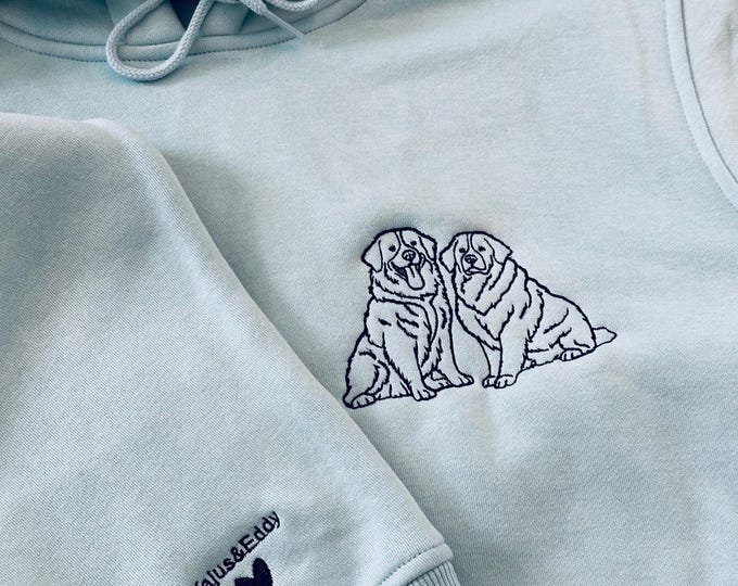 Individuell besticktes Haustier oberteile, personalisiertes Portrait-Sweatshirt mit Foto, individuell gestaltetes, Geschenk für Weihnachten