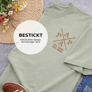 Personalized embroidered T-shirt for dad with name & year of birth | Father's Day gift | Gift for expectant father