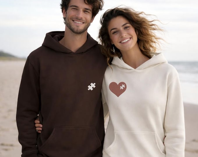 Partner Outfit Stickerei, individuell bestickter Hoodie, besticktes Geschenk für die Freundin, Partnerlook, valentinstag mann Sweatshirt