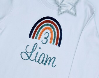 Regenbogen Geburtstagsshirt Jungs | Geburtstagsshirt l Geburtstagsoutfit erster Jahr | Geschenk tshirt 1, 2, 3, 4, 5, l Geburtstag outfit