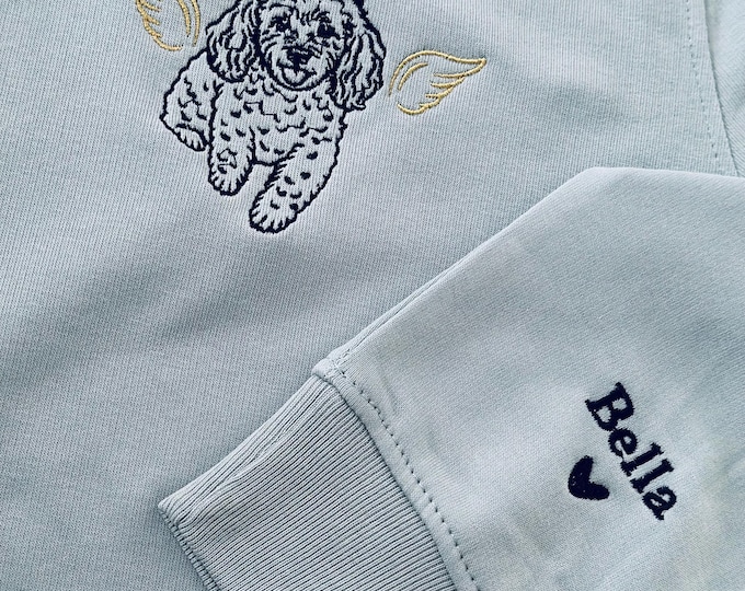 Sweatshirt besticktem Familienfoto Haustierfoto, besticktes Hunde T-Shirt, personalisiertes Geschenk für Hundebesitzer, Weihnachtsgeschenk