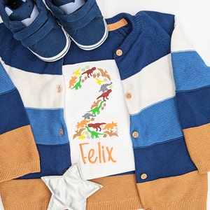 Dinosaur Shirt Birthday personalized with name and number - Birthday Shirt Dino T-Rex, Birthday Gift Boy Child colorful