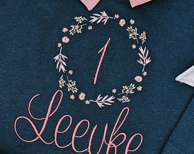 Erster Geburtstag T-Shirt Mädchen Geschenk Geburtstagsshirt mit Name und Zahl -1 2 3 4 - in Pastellfarben, Oberteil Baby Outfit Kindershirt