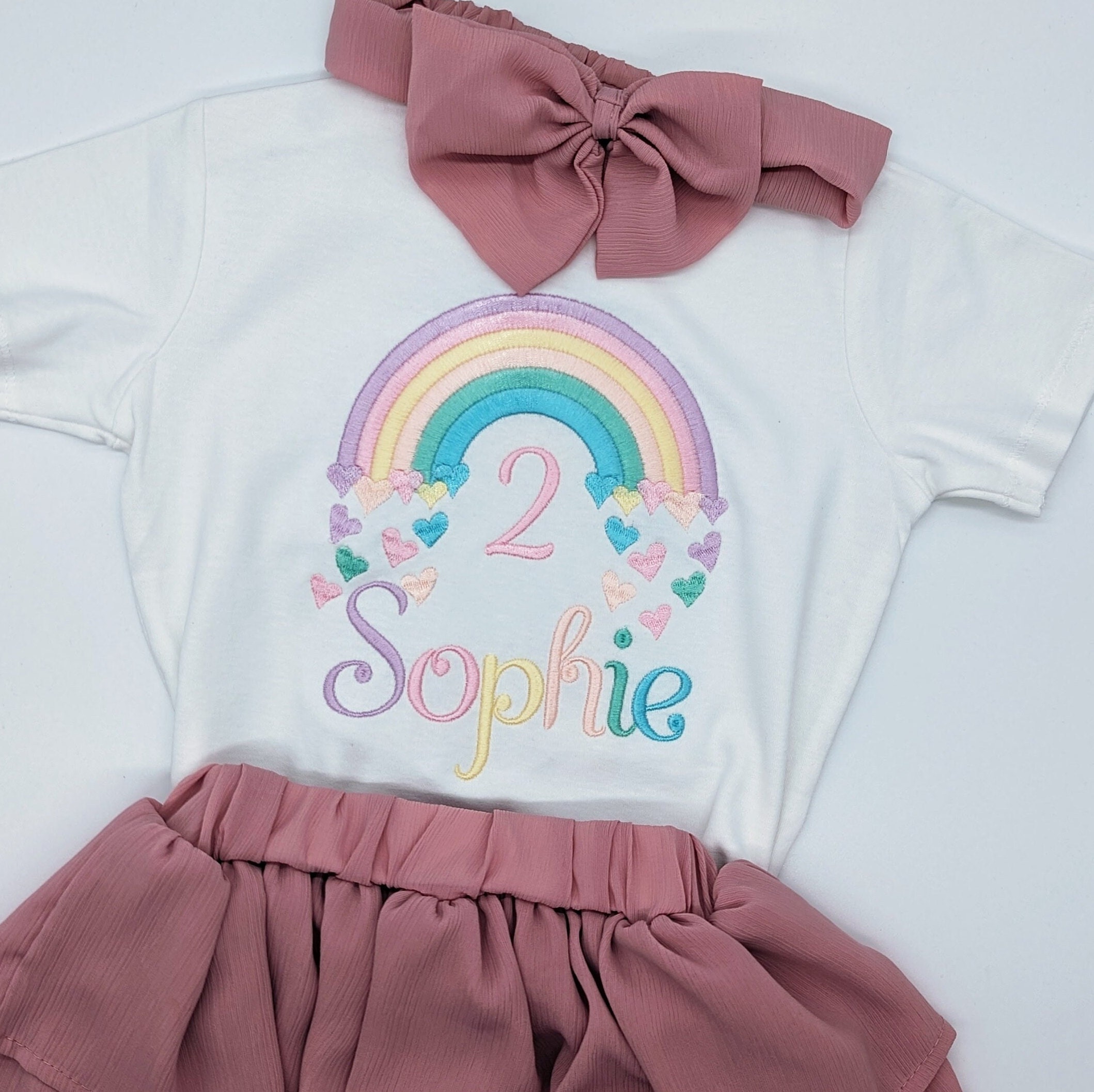 Haut à Manches Longues Pour Fille - Imprimé Arc-en-ciel, Col Rond - Taille 140 - En Polyester Doux - Pour L'école, Les Anniversaires, L'hiver