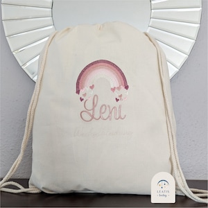 Kinderrucksack personalisiert, individuelles Geschenk Wechselkleidung Kita Mädchen Jungen Schultüte Schmutzwäsche Stoffbeutel