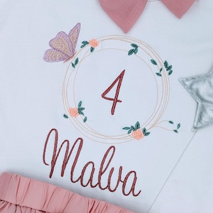 Butterfly Personalized Birthday Shirt for Girls l Top Girls, Birthday Shirt 1, 2, 3, 4, 5, 6, 7, 8, 9