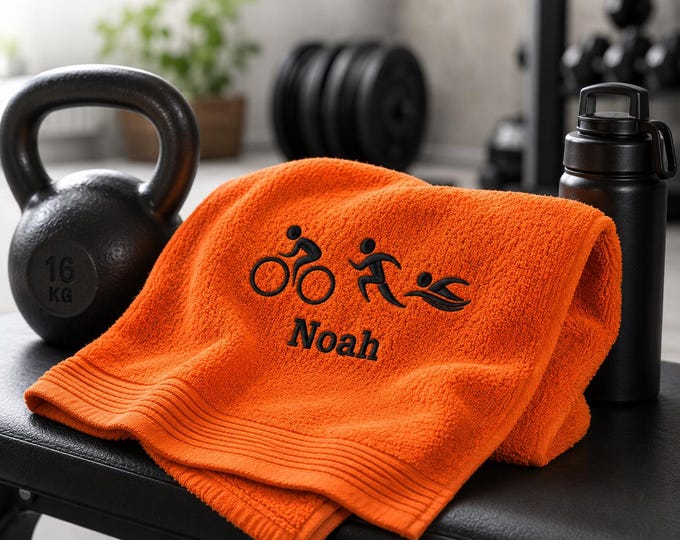 Sporthandtuch Personalisiertes  mit Wunschname, besticktes Saunatuch, Fitnesshandtuch, Geschenk für Männer zum Geburtstag, Weihnachten Opa