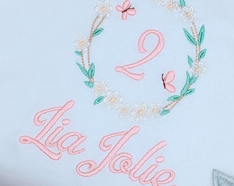 Blumen  Geburtstag Shirt Mädchen | Geburtstagsshirt 3. l Geburtstagsoutfit erster Jahr | Geschenk tshirt 1, 2, 3, 4, 5, 6 l Oberteil Mädchen