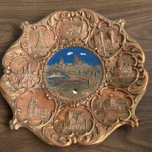 Vintage West Germany Ornate Copper Wall Hanging Plate