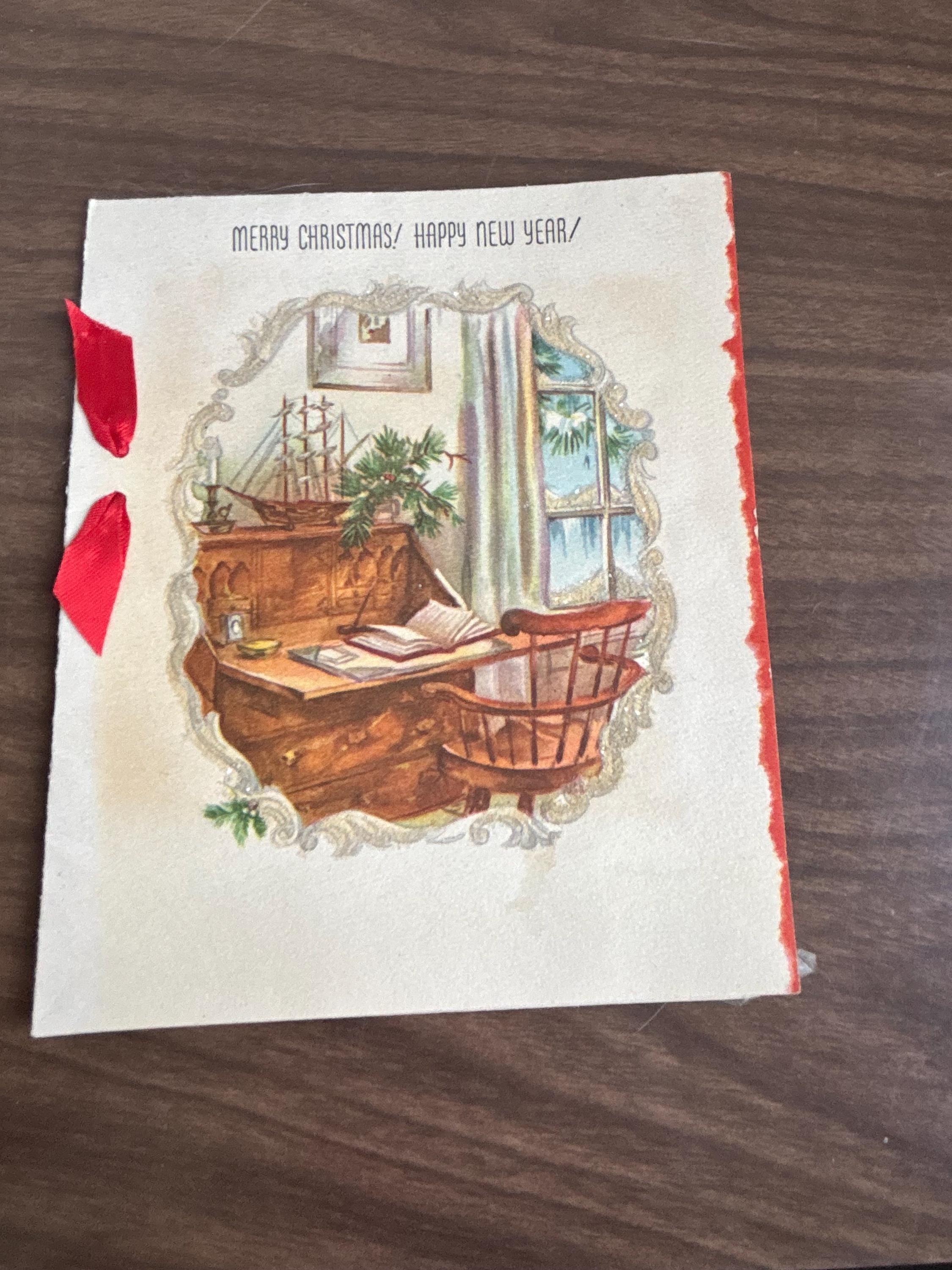 1947年ヴィンテージクリスマスカード、マブスライブスタンにサイン入り