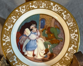 Franklin Porcelain Rumpelstiltskin Plate: Mini Vintage Fairy Tale Decor