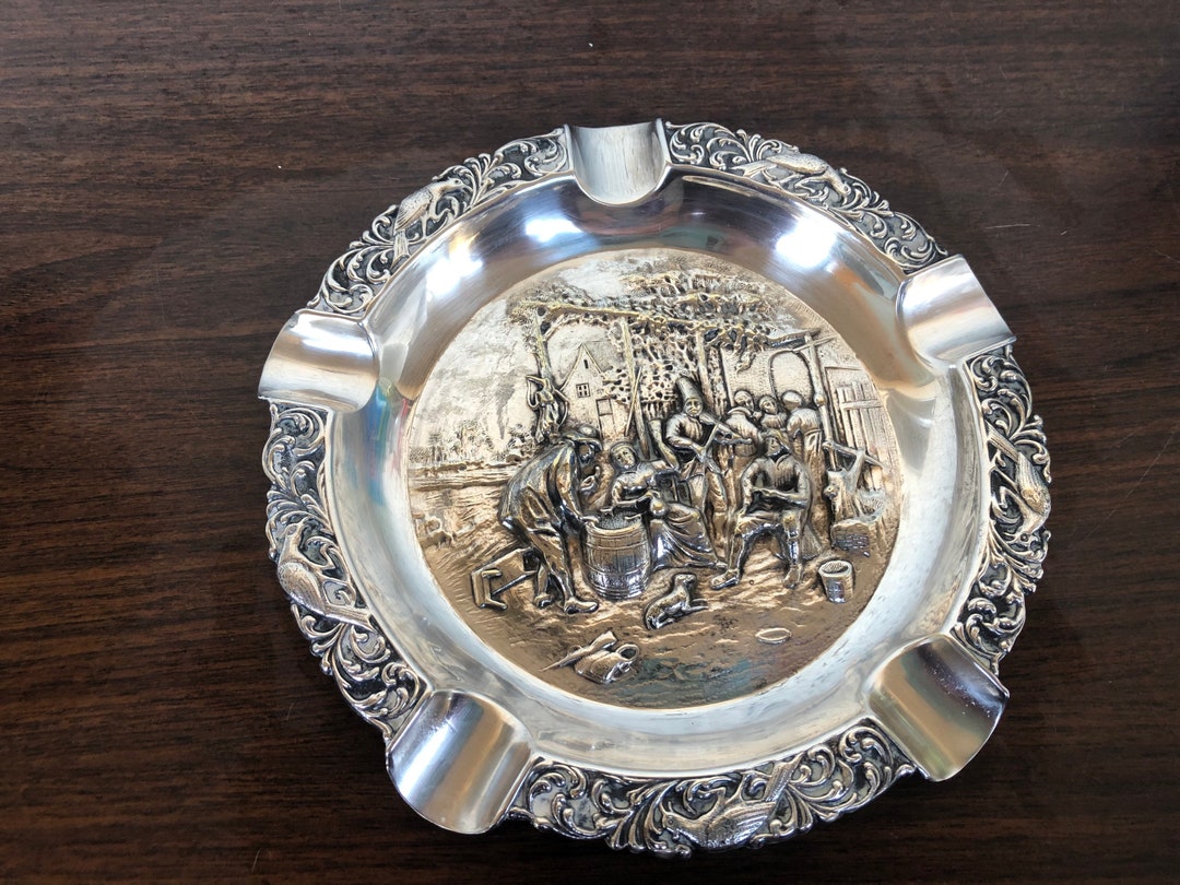 Vintage Silver Plated Ashtray Etsy