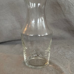 Vintage small etched glass pitcher