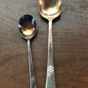 2 cucchiai da portata vintage Roger Brothers argento 1847