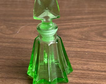 Vintage green perfume bottle