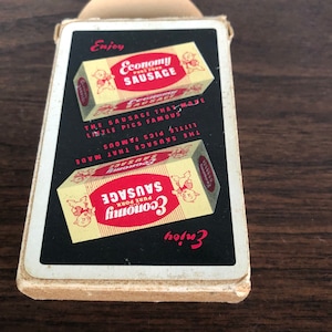 Vintage Spardrätchen reine Schweinewurst Spielkarten