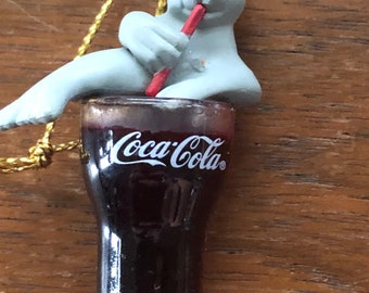 Coca Cola Coke Botella ornamento de Navidad árbol de plástico moldeado por soplado 