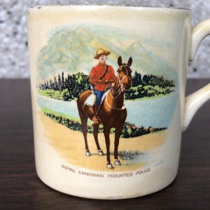 Vintage Bovey pottery RCMP Royal Canadian mounted police mug