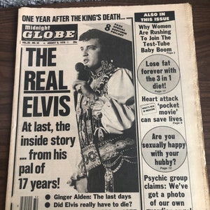 Midnight globe magazine 1978 Elvis death anniversary