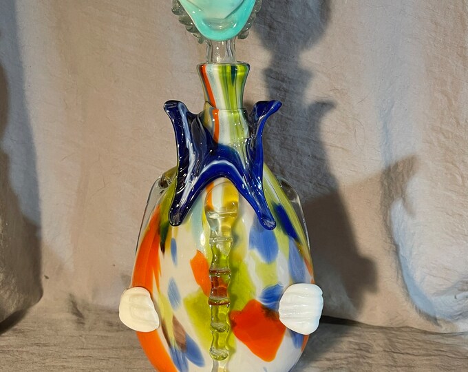Vintage Blown Glass Clown Decanter Etsy