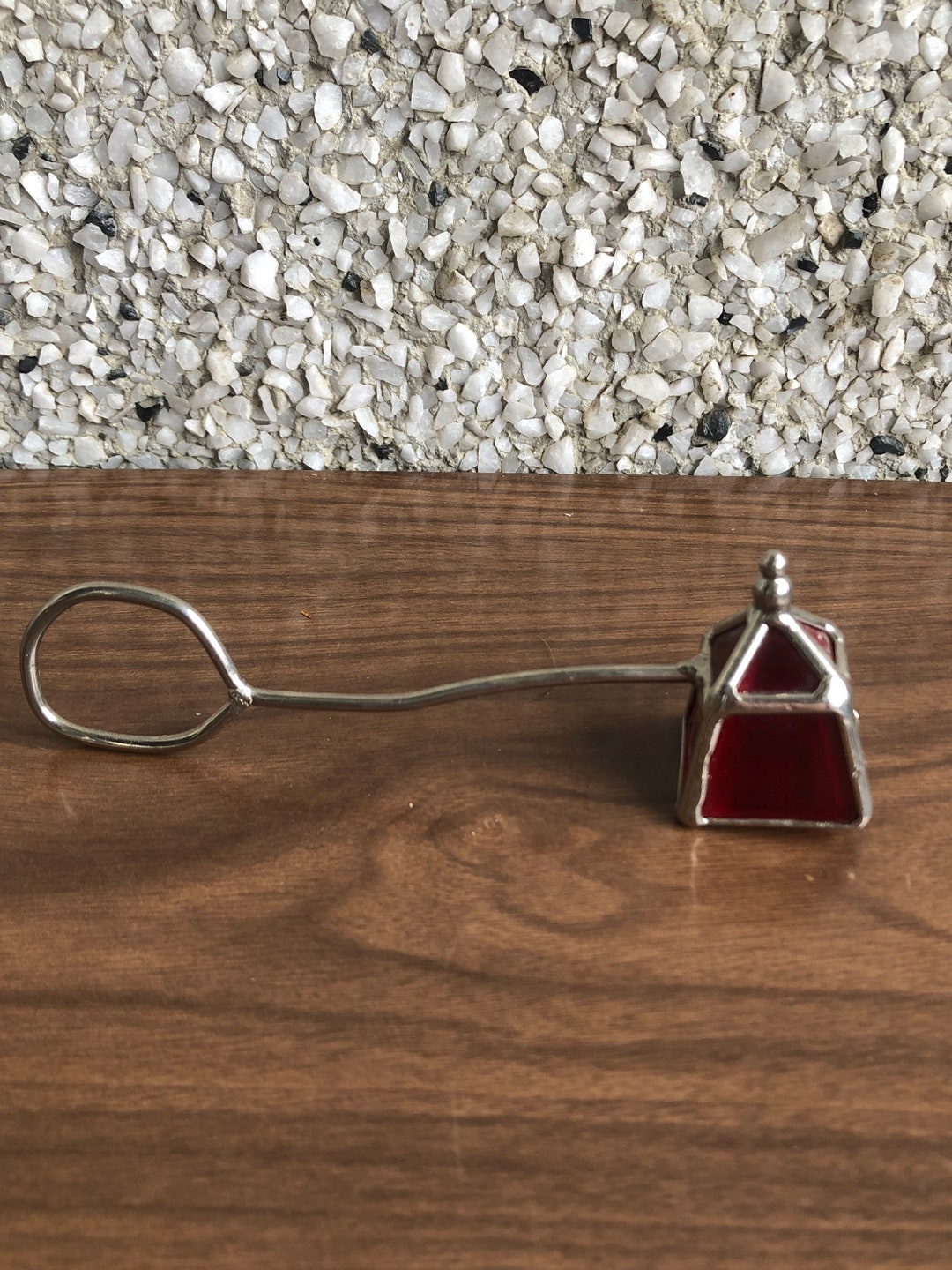 Vintage Red Stained Glass Candle Snuffer Etsy