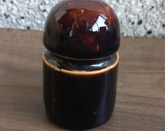 Vintage Canadian made Glazed Ceramic Brown Insulator 1940-1960