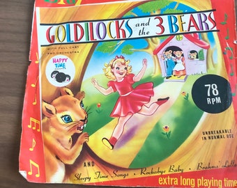 ヴィンテージの「ゴルディロックスと3匹のクマ」78回転レコード