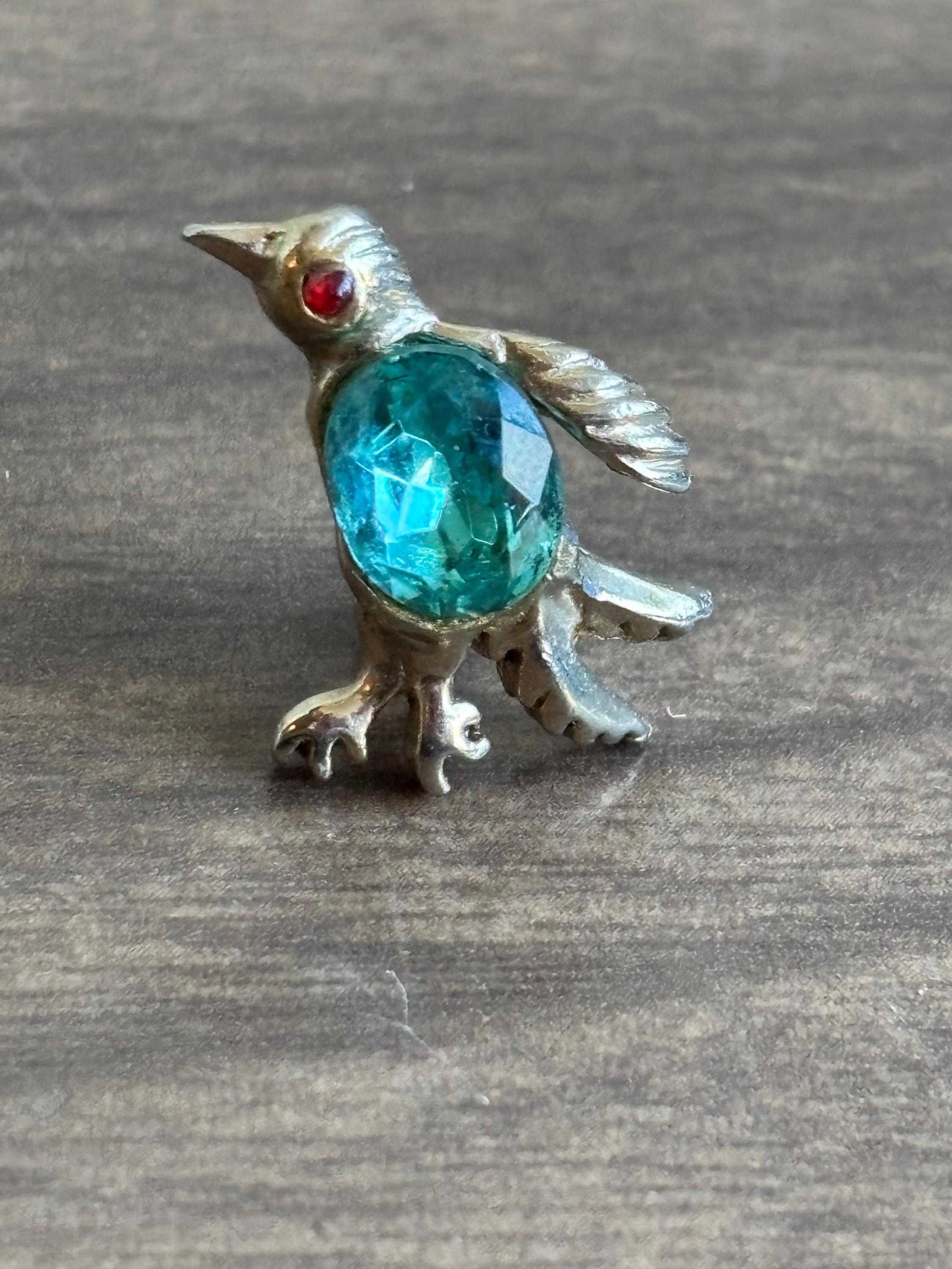 Vintage tiny blue gem penguin pin - Etsy 日本