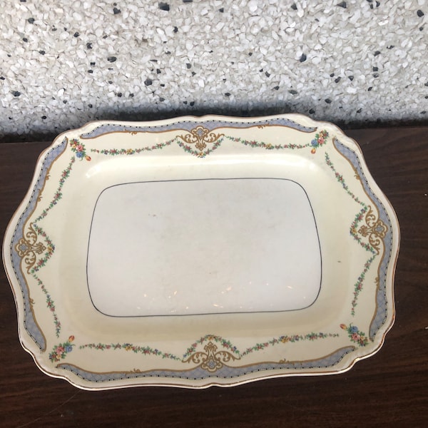 Plat De Service Vintage Meakin SUMMERTIME SOL - 29 X 21,7 Cm - Angleterre - Motif Floral