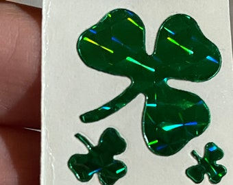 Prismatic shamrock sticker