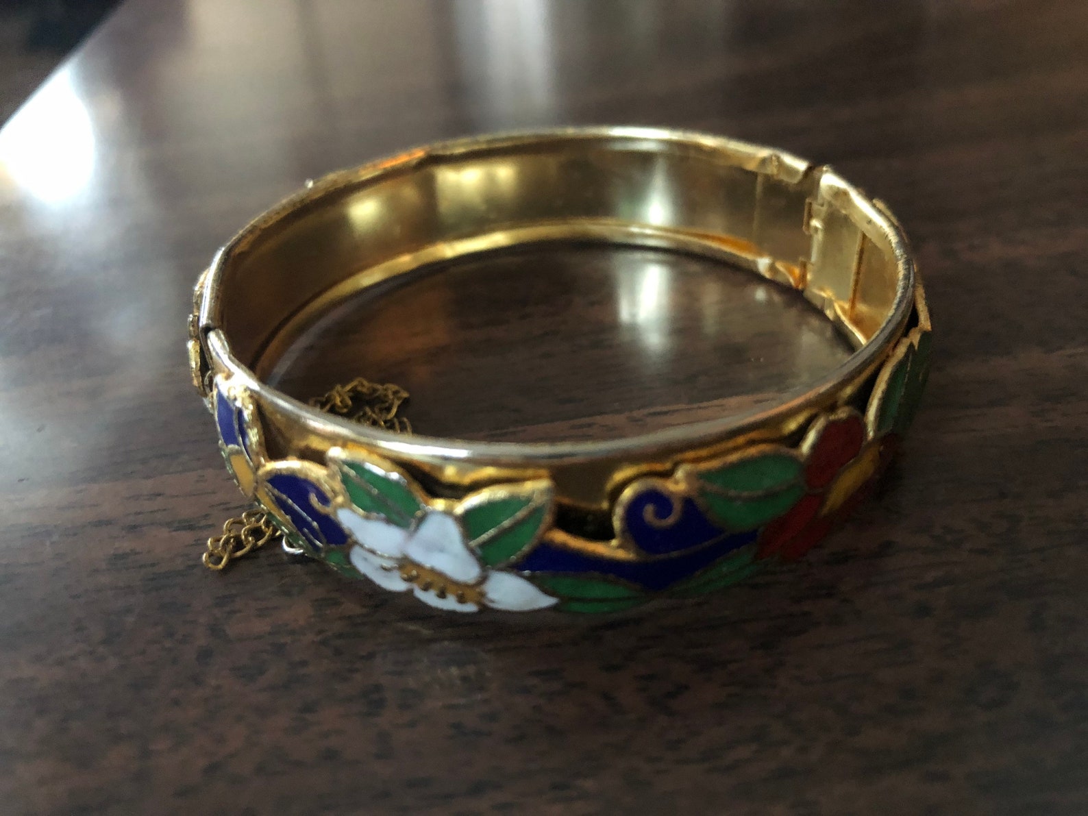 Bracelet Vintage En Métal Cloisonné - Modèle N°216 - Occasion - Voir état Sur Photos
