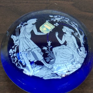 Vintage cobalt blue murano paperweight