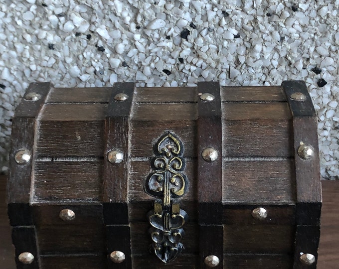 Vintage Treasure Chest Trunk Jewelry Box Etsy
