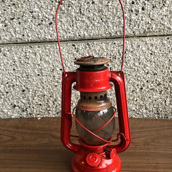 vintage red metaloglobus lantern