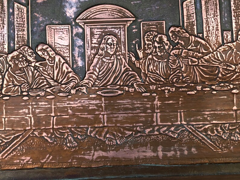 Vintage Copper Last Supper Plaque Etsy Canada