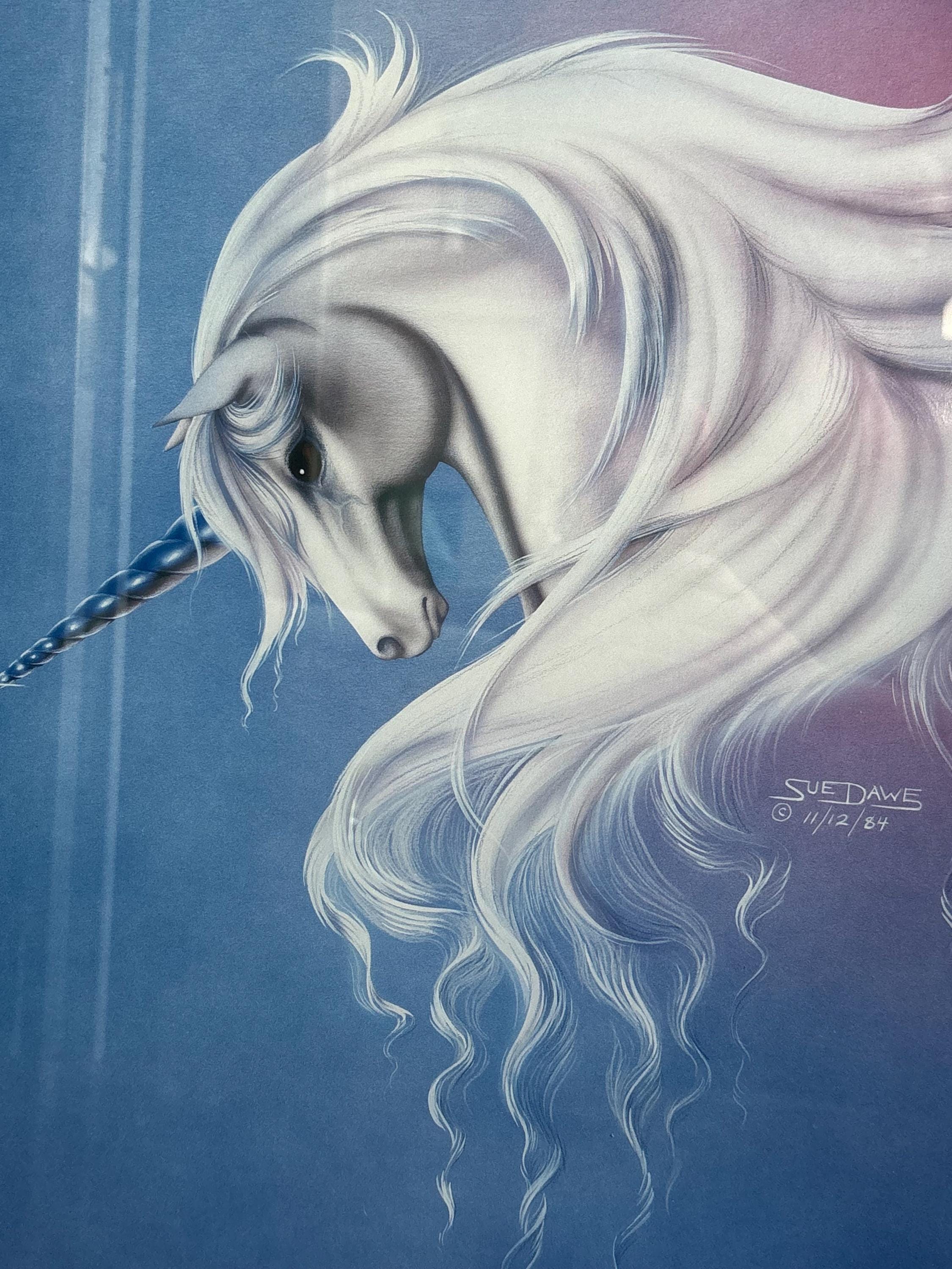 Vintage Sue Dawe Mythical Lavender Mist Unicorn 1986 - Etsy