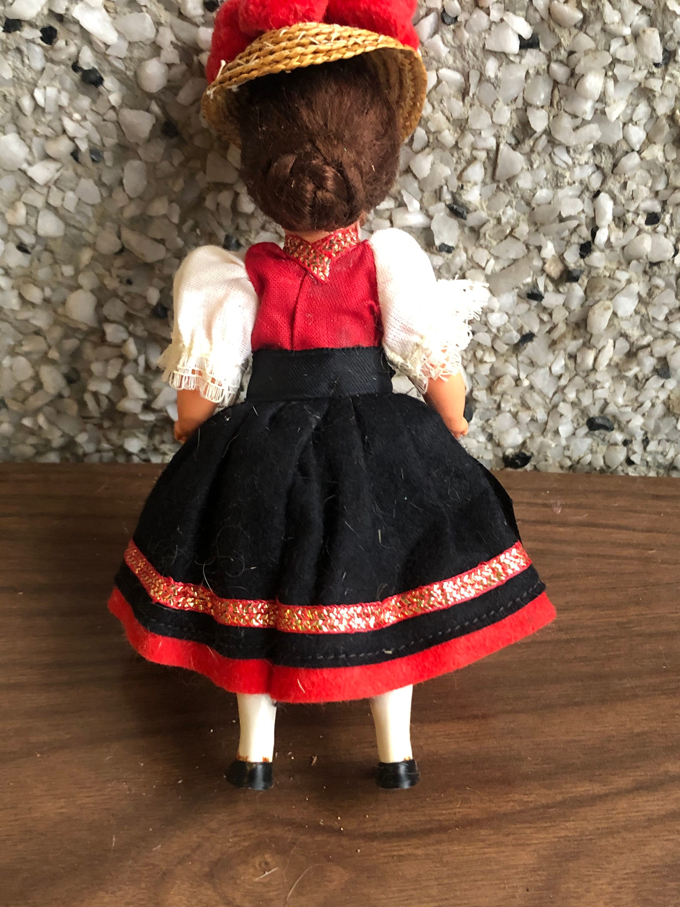 Robe Rouge De Poupée Ancienne - Vintage