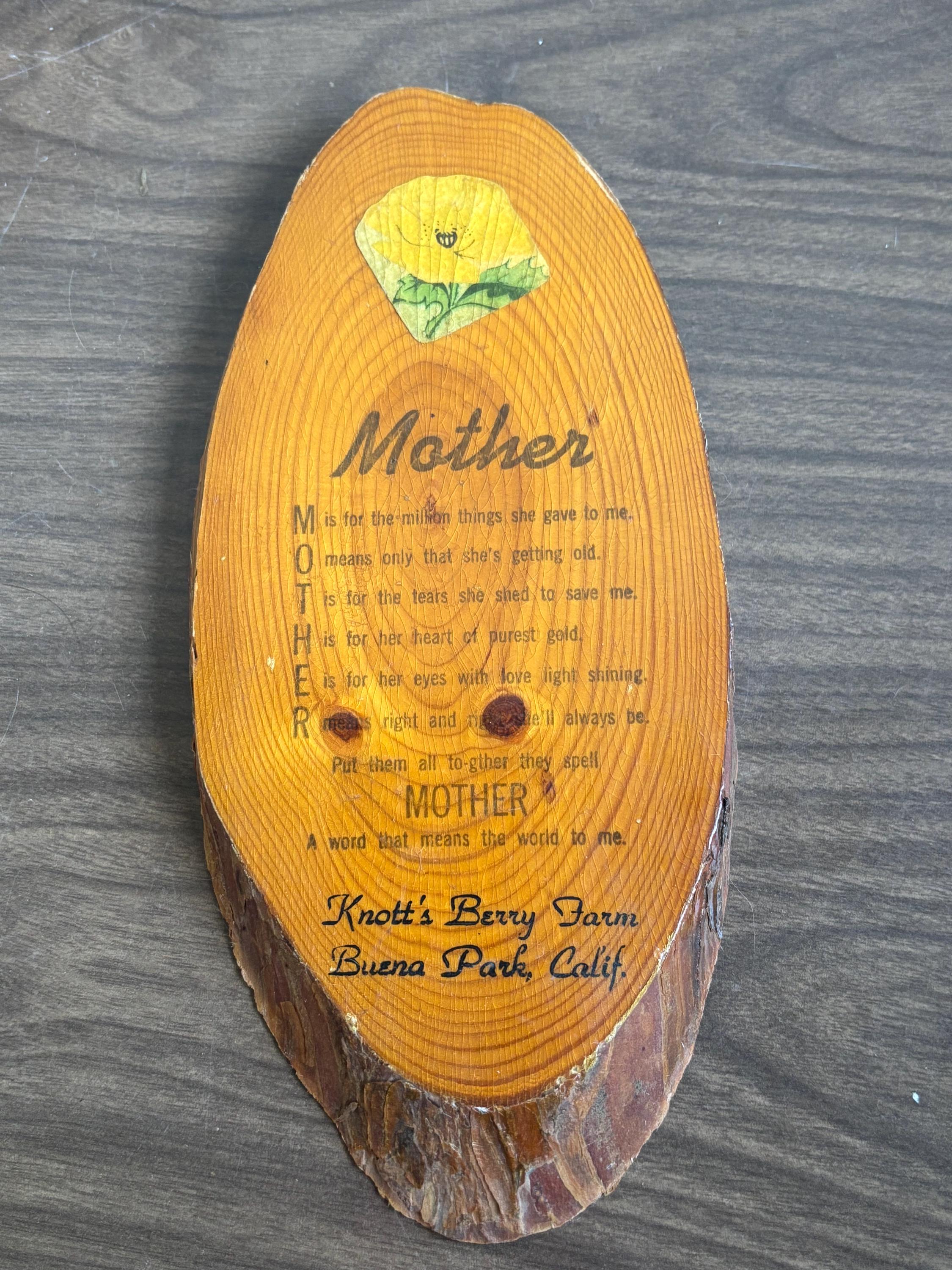 vintage mother plaque of wood