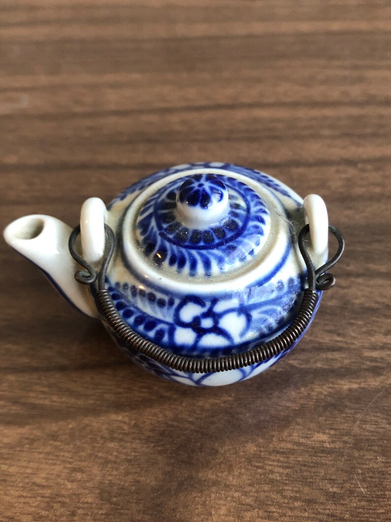 Mini Delft Teapot Etsy