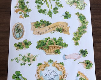 Vintage St Patrick’s day stickers sheet